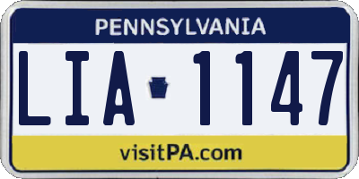 PA license plate LIA1147