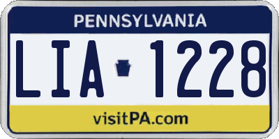 PA license plate LIA1228