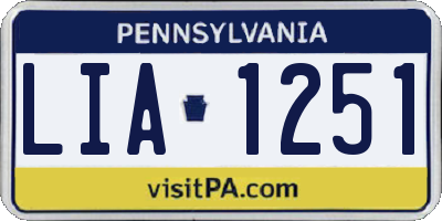 PA license plate LIA1251