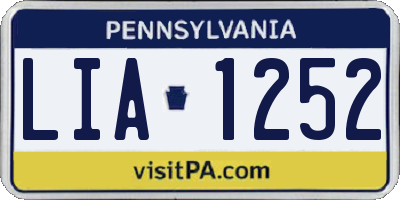 PA license plate LIA1252