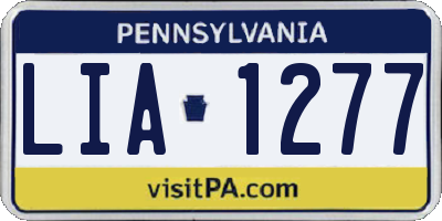 PA license plate LIA1277