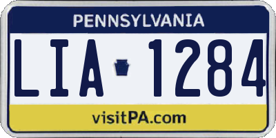 PA license plate LIA1284