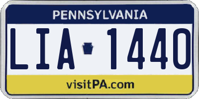 PA license plate LIA1440