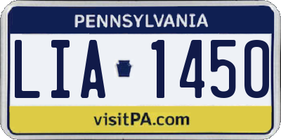 PA license plate LIA1450