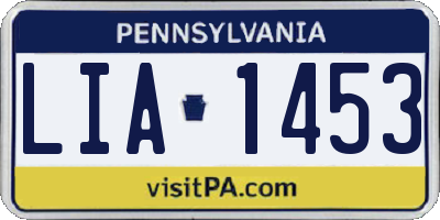 PA license plate LIA1453