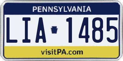 PA license plate LIA1485