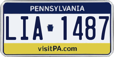 PA license plate LIA1487