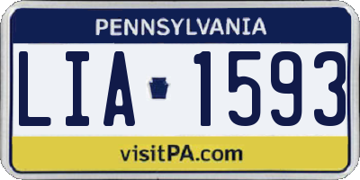 PA license plate LIA1593