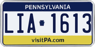 PA license plate LIA1613