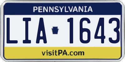 PA license plate LIA1643