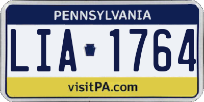 PA license plate LIA1764