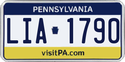 PA license plate LIA1790