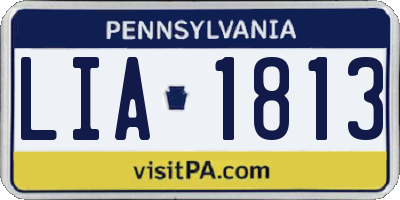 PA license plate LIA1813