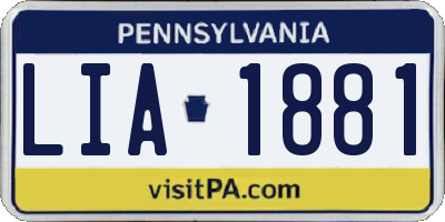 PA license plate LIA1881