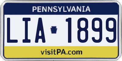 PA license plate LIA1899