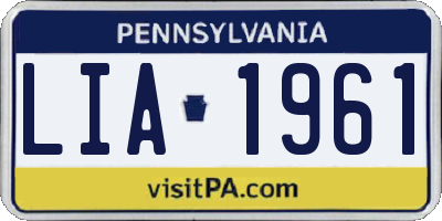 PA license plate LIA1961