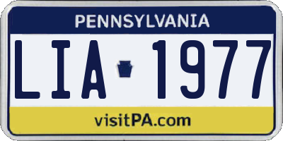 PA license plate LIA1977