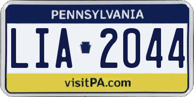 PA license plate LIA2044