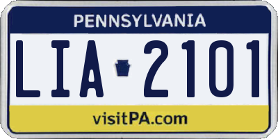 PA license plate LIA2101