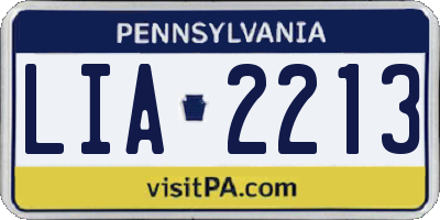 PA license plate LIA2213