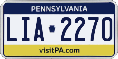 PA license plate LIA2270
