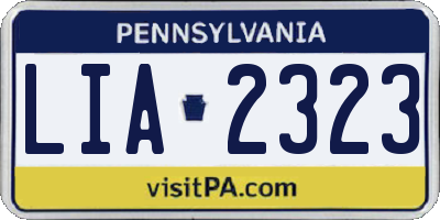 PA license plate LIA2323