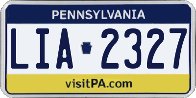 PA license plate LIA2327