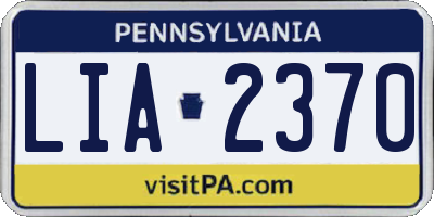 PA license plate LIA2370
