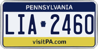 PA license plate LIA2460