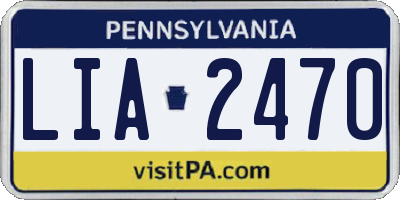 PA license plate LIA2470