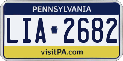 PA license plate LIA2682