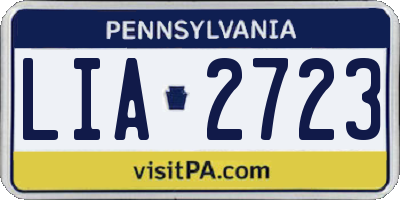 PA license plate LIA2723