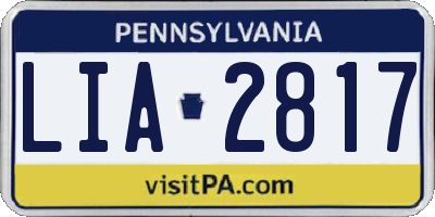 PA license plate LIA2817