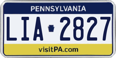 PA license plate LIA2827