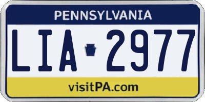 PA license plate LIA2977