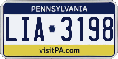 PA license plate LIA3198