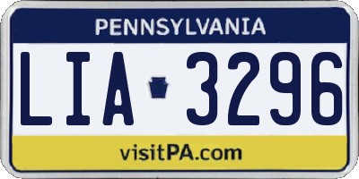 PA license plate LIA3296