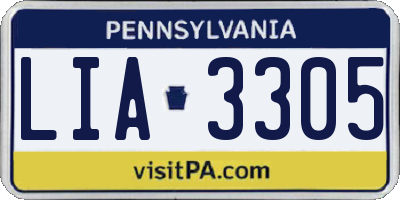 PA license plate LIA3305