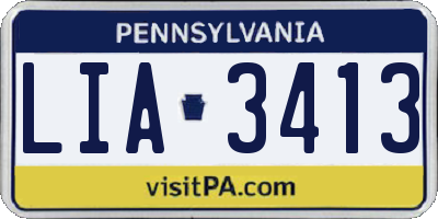 PA license plate LIA3413