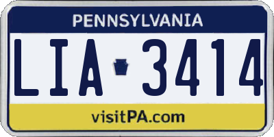 PA license plate LIA3414