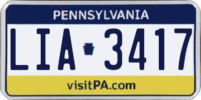 PA license plate LIA3417