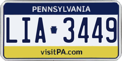 PA license plate LIA3449