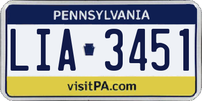 PA license plate LIA3451