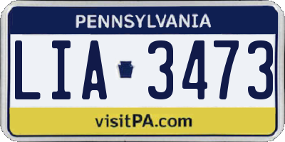 PA license plate LIA3473