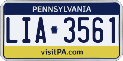 PA license plate LIA3561