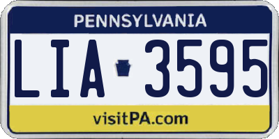 PA license plate LIA3595