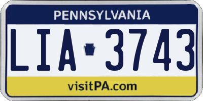 PA license plate LIA3743