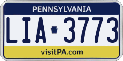 PA license plate LIA3773