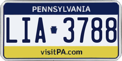 PA license plate LIA3788