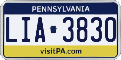 PA license plate LIA3830